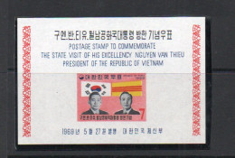 SOUTH KOREA- 1969- MALYASIAN PRESIDENT VISIT SOUVENIR SHEET  MINT NEVER HINGED  SG £65 - Corée Du Sud