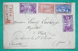 RECOMMANDE BASSE TERRE GUADELOUPE EXPOSITION COLONIALE 1931 POUR LAVANS LES ST CLAUDE JURA COVER FRANCE - Brieven En Documenten