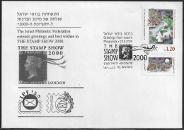Israel. THE STAMP SHOW 2000.   The Israel Philatelic Federation Extends Greetings And Best Wishes To THE STAMP SHOW 2000 - Storia Postale