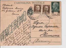 Intero Postale Luogotenenza Sovrastampa Spostata Roma 25.5.45 (sovrastampa Cent.60) - Poststempel