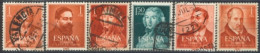 SPAIN, 1960/61, SAINTS & CELEBRITIES STAMPS SET OF 6, USED. - Gebraucht