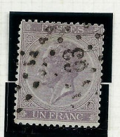 N° 21 ( Dent.: 141/2 X 14  - Obl.  Losange De Points : 63 ( Bruxelles Nord ) - 1865-1866 Profil Gauche