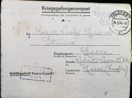 POW WW2 – WWII Italian Prisoner Of War In Germany Bollo FELDPOST- Censorship Censure Geprüft  – S7729 - Poste Militaire (PM)