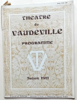 CIRQUE SPECTACLE MUCHA THEATRE DE VAUDEVILLE PROGRAMME 1911 MODE AUTOMOBILE - Programme