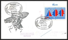 12699 Graf Zeppelin 20/8/1989 Friedrichshafen Wien Austria Premier Vol First Flight Lettre Airmail Cover Allemagne Bund - Zeppeline