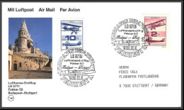 12675 Lufthansa Budapest Stuttgart 5/9/1989 Premier Vol First Flight Lettre Airmail Cover Allemagne Germany Bund  - Aviones