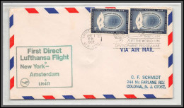 12650 1/4/1967 Premier Vol First Flight Lettre Airmail Cover Usa New York Amserdam Nederland United Nations Aviation - Avions
