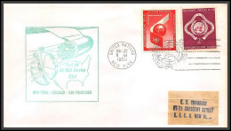 12642 Am 4 22/3/1959 Premier Vol First Flight Lettre Airmail Cover Usa New York Chicago San Francisco United Nations - Avions