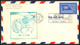 12635 Am 4 12/7/1959 Premier Vol First Flight Lettre Airmail Cover Usa New York Dallas United Nations Aviation - Avions