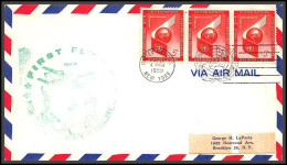 12625 Fam 27 New York Paris Rome 2/12/1959 Premier Vol First Flight Lettre Airmail Usa New York United Nations - Aerei
