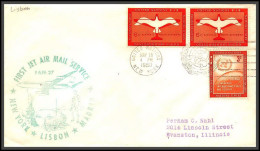 12622 Fam 27 New York Lisbon Madrid Portugal 18/5/1960 Premier Vol First Flight Lettre Usa New York United Nations - Aerei