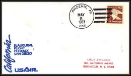 12609 Phoenix San Diego 2/5/1983 Premier Vol First Flight Lettre Airmail Cover Usa Aviation - 3c. 1961-... Lettres