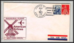 12570 American Airlines New York Aruba 2/3/1971 Premier Vol First Flight Lettre Airmail Cover Usa Aviation - 3c. 1961-... Lettres