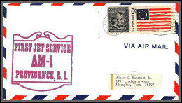 12543 Providence Cedar Rapids 1/8/1968 Premier Vol First Jet Service Flight Lettre Airmail Cover Usa Aviation - 3c. 1961-... Storia Postale