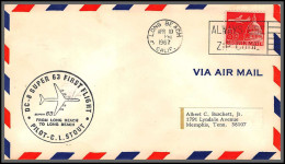 12528 Super 63 Long Beach Pilot Stout Long Beach 10/4/1967 Premier Vol First Flight Lettre Airmail Cover Usa Aviation - 3c. 1961-... Cartas & Documentos