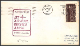 12506a Am 98 Dothan 15/6/1967 Inauguration Premier Vol First Flight Lettre Jet Air Mail Service Cover Usa Aviation - 3c. 1961-... Brieven