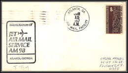 12504 Am 98 Atlanta 15/6/1967 Inauguration Premier Vol First Flight Lettre Jet Air Mail Service Cover Usa Aviation - 3c. 1961-... Lettres