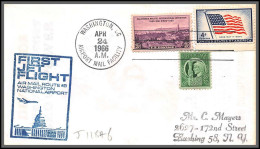 12503b Route 8 Washington Airport 24/4/1966 Premier Vol First Jet Flight Flight Lettre Airmail Cover Usa Aviation - 3c. 1961-... Briefe U. Dokumente