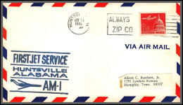 12498 Am 1 Huntsville 30/10/1966 Premier Vol First Flight Lettre Airmail Cover Usa Aviation - 3c. 1961-... Lettres