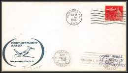 12484b Am 27 Washington 15/9/1966 Premier Vol First Jet Flight Lettre Airmail Cover Usa Aviation - 3c. 1961-... Cartas & Documentos