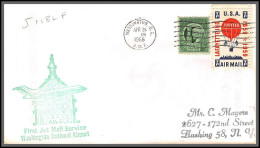 12483 Washington Airport 24/4/1966 Premier Vol First Jet Mail Service Flight Lettre Airmail Cover Usa Aviation - 3c. 1961-... Brieven