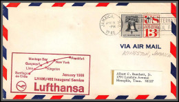 12471 Lh490 / 492 Inaugural Service Lufthansa Kingston Jamaica 11/1/1966 Premier Vol First Flight Lettre Airmail Cover - 3c. 1961-... Briefe U. Dokumente