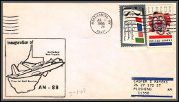 12461 Am 88 Inauguration Prop Jet Mail Martinsburg 1/7/1966 Premier Vol First Flight Lettre Airmail Cover Usa Aviation - 3c. 1961-... Lettres