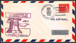 12430 Am 3 1/4//1965 Philadelphia Premier Vol First Flight Lettre Jet Airmail Service Cover Usa Aviation - 3c. 1961-... Brieven