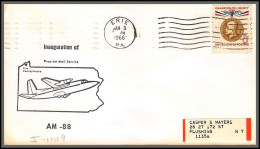 12438 Am 88 Inauguration Prop Jet Mail Service Erie 3/1/1966 Premier Vol First Flight Lettre Airmail Cover Usa Aviation - 3c. 1961-... Cartas & Documentos