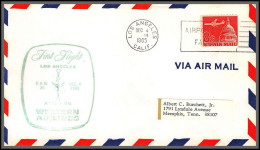 12422 Fam 36 Los Angeles Acapulco Mexico 4/12/1965 Premier Vol First Flight Lettre Airmail Cover Usa Aviation - 3c. 1961-... Cartas & Documentos