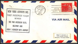 12417 New York Airways Jamaica 21/12/1965 Premier Vol First Passenger Flight Pan American Heliport And Kennedy Airport  - 3c. 1961-... Storia Postale