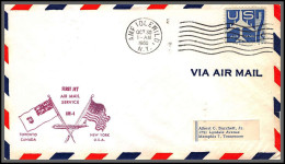 12372 Am 4 New York Toronto Canda 30/10/1960 Premier Vol First Flight Lettre Airmail Cover Usa Aviation - 2c. 1941-1960 Cartas & Documentos