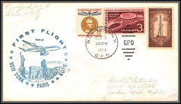 12316 Fam 27 New York Paris Roma 3/12/1959 Premier Vol First Flight Lettre Airmail Cover Usa Aviation - 2c. 1941-1960 Covers