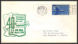 12307 Washington Philadelphia New York 40th Anniversary 15/1/1958 Premier Vol First Flight Lettre Airmail Cover Usa - 2c. 1941-1960 Cartas & Documentos