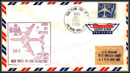 12312 Am 2 First Jet Service New York To San Francisco 21/3/1959 Premier Vol First Flight Lettre Airmail Cover Usa  - 2c. 1941-1960 Lettres