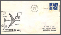 12309 Am 2 First Jet Service San Francisco To New York 20/3/1959 Premier Vol First Flight Lettre Airmail Cover Usa  - 2c. 1941-1960 Briefe U. Dokumente