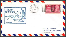 12271 Am 94 Auburn 25/4/1954 Premier Vol First Flight Lettre Airmail Cover Usa Aviation - 2c. 1941-1960 Lettres