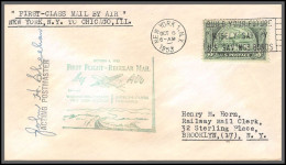 12266 Signed Signé Twa United Washington New York Chicago 6/10/1953 Premier Vol First Flight Regular Mail Lettre Airmail - 2c. 1941-1960 Storia Postale