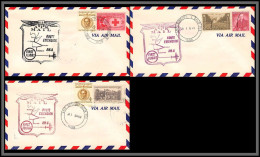 12329 Am 8 Cincinnati Lot De 3 Couleurs Janvier 1959 Premier Vol First Flight Lettre Airmail Cover Usa Aviation - 2c. 1941-1960 Lettres