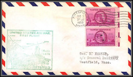 12238 Am 94 Pittsfield 3/8/1953 Premier Vol First Flight Lettre Airmail Cover Usa Aviation - 2c. 1941-1960 Lettres