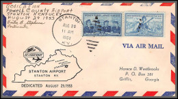 12224 Dedicated Stanton Airport 29/8/1953 Premier Vol First Flight Lettre Airmail Cover Usa Aviation - 2c. 1941-1960 Cartas & Documentos