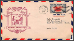 12139 Experimental Pick Up Route Ridgway 2/7/1939 Premier Vol First Flight Lettre Airmail Cover Usa Aviation - 1c. 1918-1940 Brieven