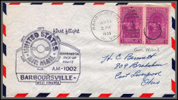 12137 Am 1002 Experimental Pick Up Route Barboursville 25/6/1939 Premier Vol First Flight Lettre Airmail Cover Usa  - 2c. 1941-1960 Cartas & Documentos