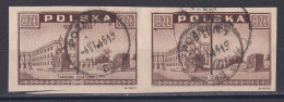 Pologne - République 1944 - 1960   Y & T N °  459  Paire  Oblitérée - Usati