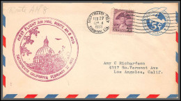 12087 Sacramento 27/2/1933 Premier Vol First Flight Route Am 8 Airmail Entier Stationery Usa Aviation - 1c. 1918-1940 Cartas & Documentos