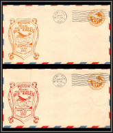 12096 7th Miami All American Air Races 11-12/1/1935 Premier Vol First Flight Lettre Airmail Lot 2 Dates Et Couleurs  - 2c. 1941-1960 Covers