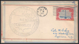12070 20/4/1931 Premier Vol First Flight Cam 34 Newark Los Angeles Lettre Airmail Cover Usa Aviation - 1c. 1918-1940 Brieven