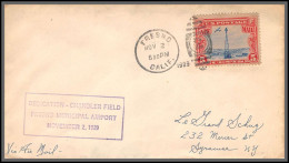 12005 Fresno Airport Dedication Chandler Field 2/11/1929 Premier Vol First Flight Lettre Airmail Cover Usa Aviation - 1c. 1918-1940 Covers