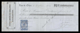 12940 10c Quittance Rive De Gier Loire Houillères 1876 Timbre Fiscal Fiscaux Sur Document France - Lettres & Documents