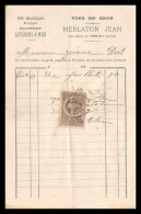 12937 10c Quittance 1889 Vins Wine Merlaton Firminy Loire Timbre Fiscal Fiscaux Sur Document France - Briefe U. Dokumente